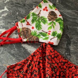 Teen Christmas poinsettia facemask